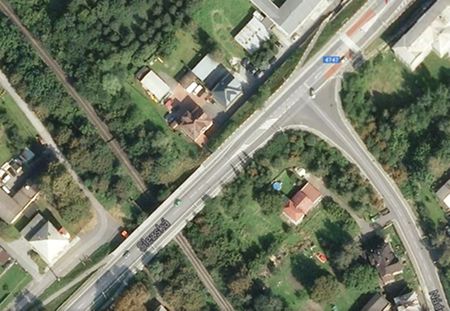 Rekonstrukce druhého mostu na ul. Slezská v Orlové (satelitní pohled)