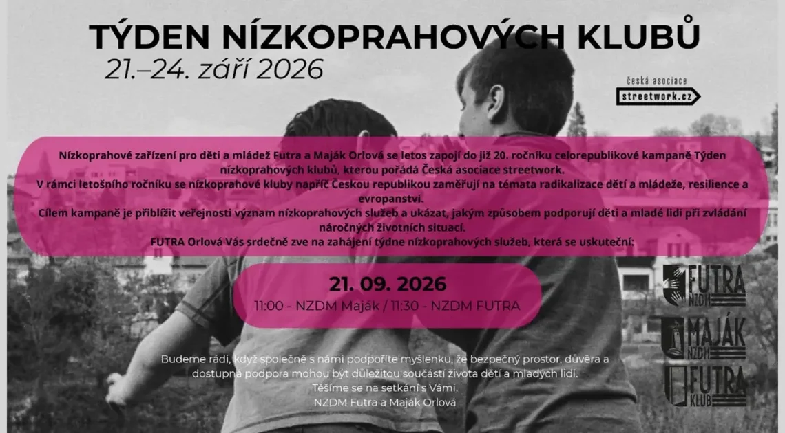 Nízkoprahové kluby se otevřou veřejnosti. Zapojí se také Futra v Orlové