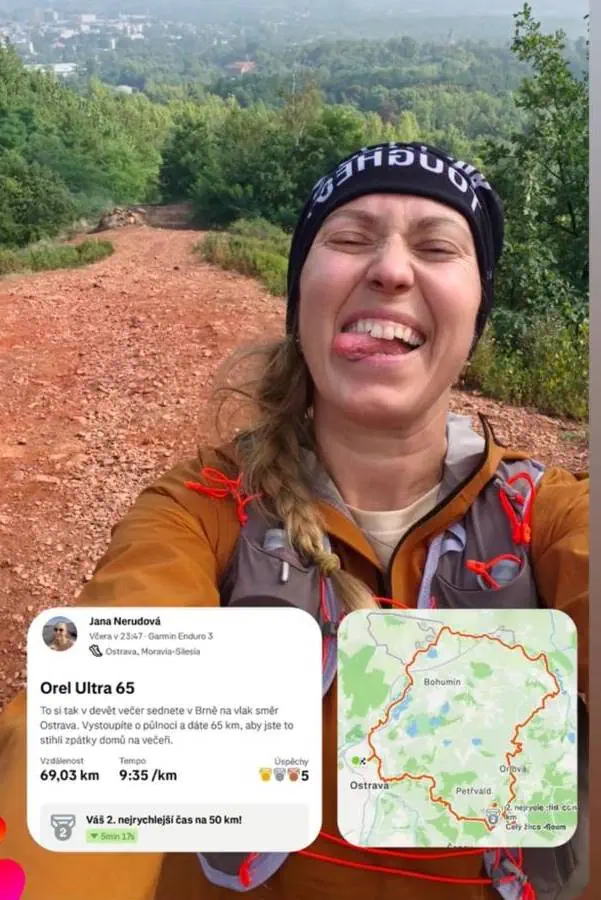 Jana Nerudová při výzvě Orel Ultra 65